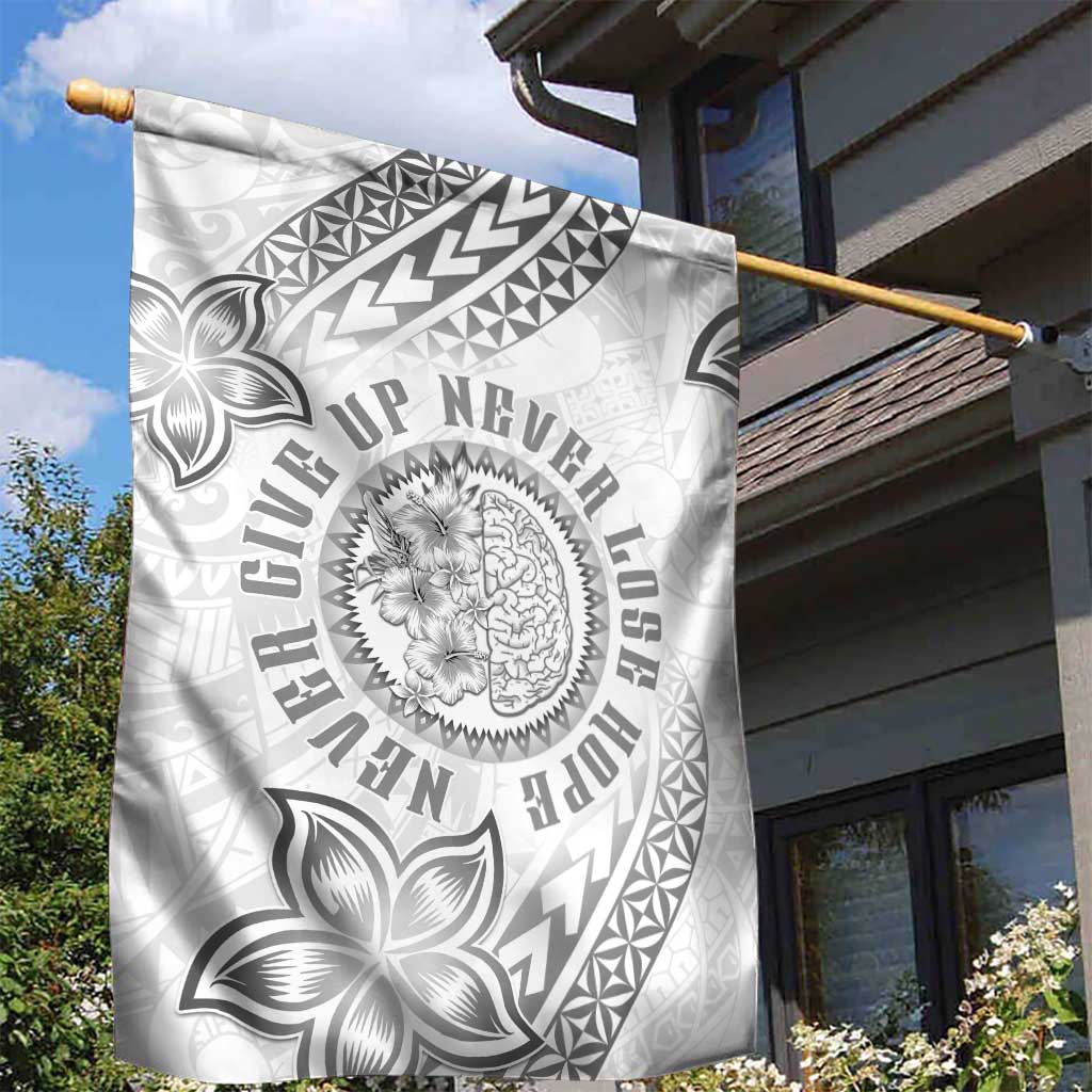 Brain Cancer Warrior Garden Flag Never Give Up