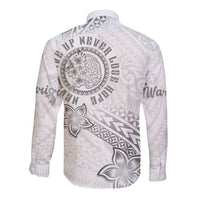 Brain Cancer Warrior Long Sleeve Button Shirt Never Give Up