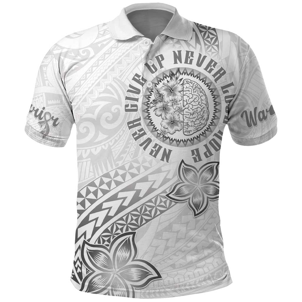 Brain Cancer Warrior Polo Shirt Never Give Up