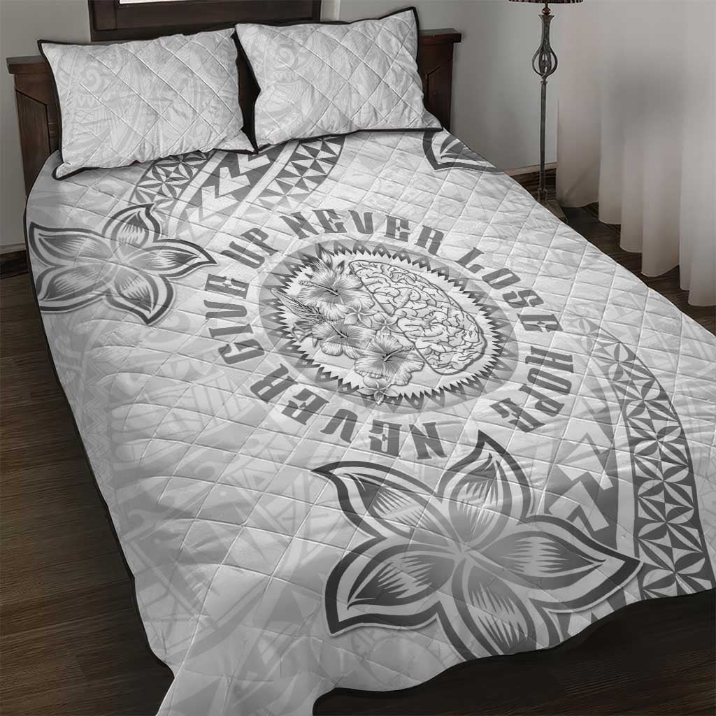 Brain Cancer Warrior Quilt Bed Set Never Give Up