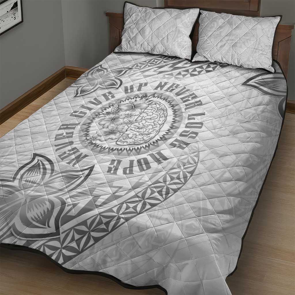 Brain Cancer Warrior Quilt Bed Set Never Give Up