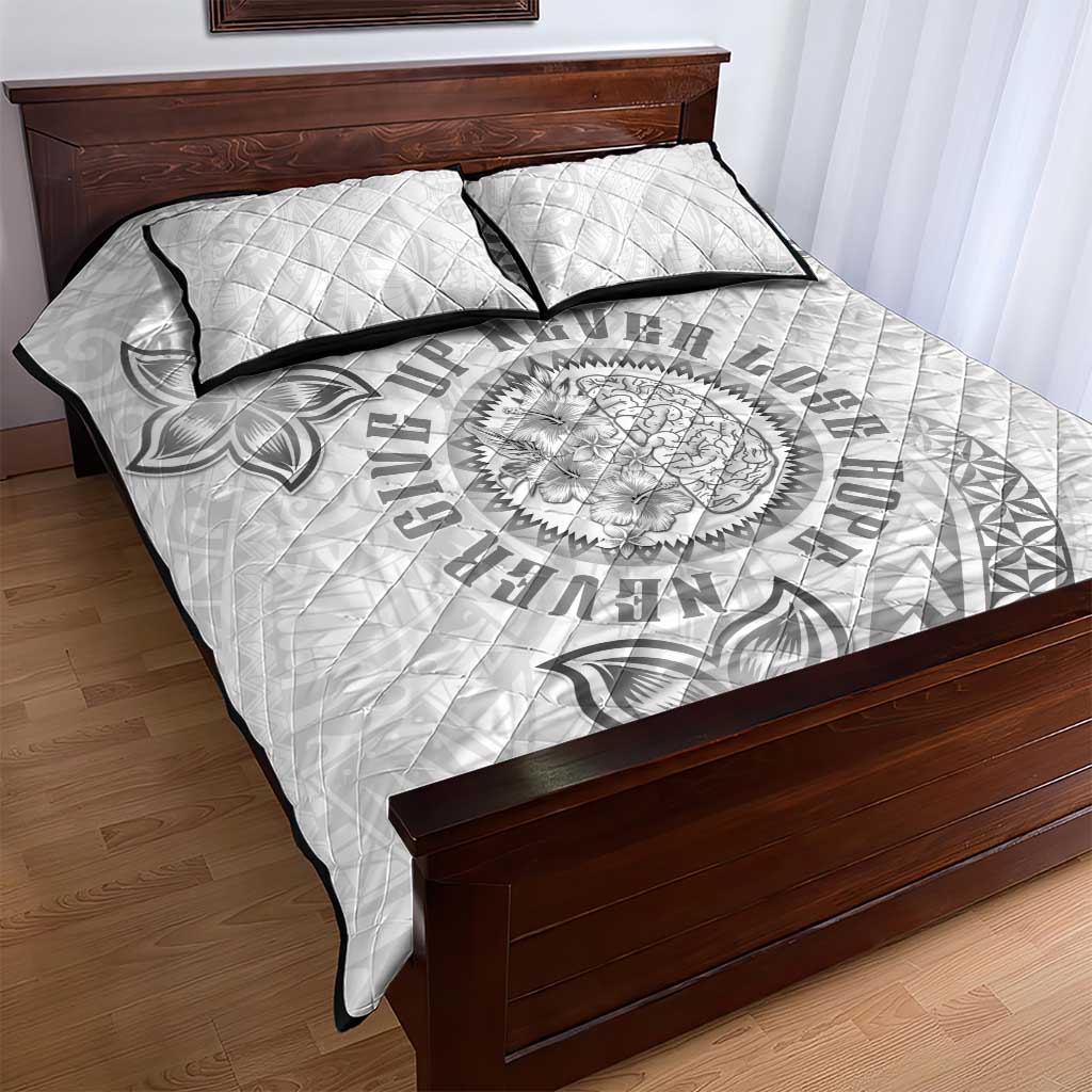Brain Cancer Warrior Quilt Bed Set Never Give Up