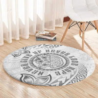 Brain Cancer Warrior Round Carpet Never Give Up