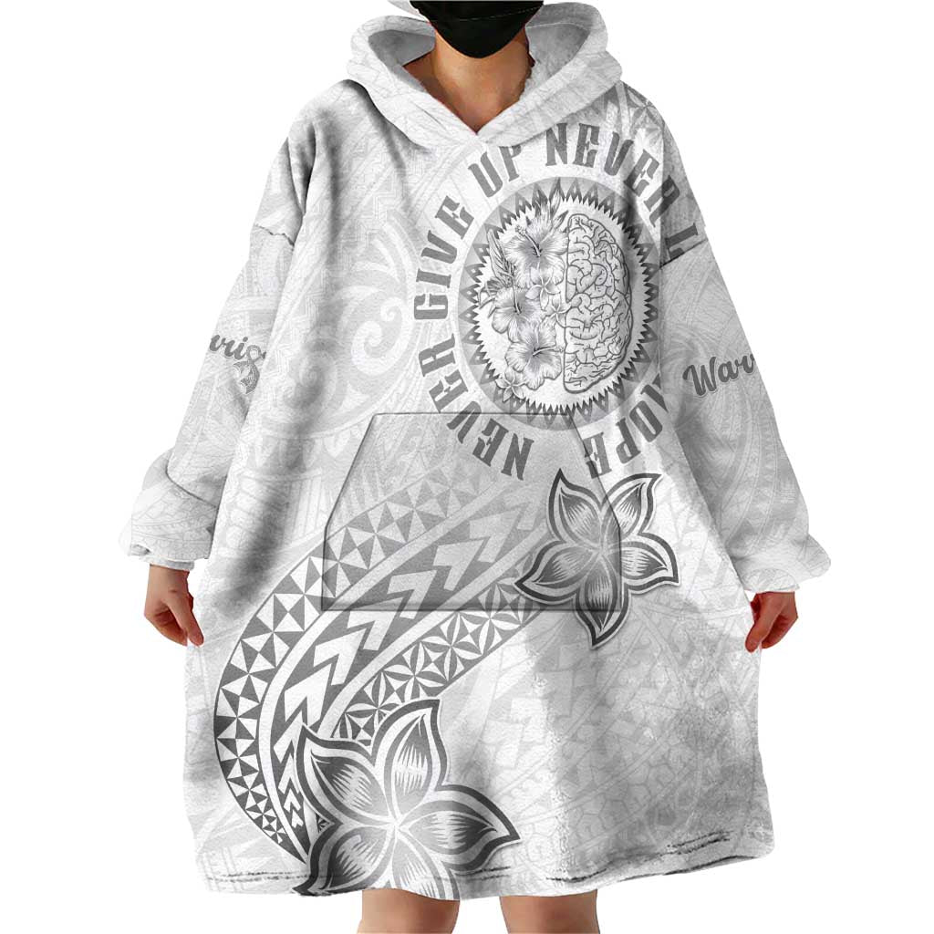 Brain Cancer Warrior Wearable Blanket Hoodie Never Give Up