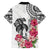 White Polynesian Hammerhead Shark Tribal Pattern Family Matching Tank Maxi Dress and Hawaiian Shirt