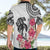 White Polynesian Hammerhead Shark Tribal Pattern Hawaiian Shirt