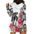 White Polynesian Hammerhead Shark Tribal Pattern Hoodie Dress