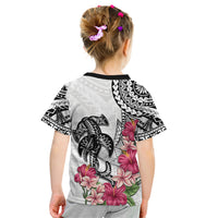 White Polynesian Hammerhead Shark Tribal Pattern Kid T Shirt