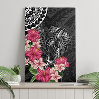 Black Polynesian Hammerhead Shark Tribal Pattern Canvas Wall Art