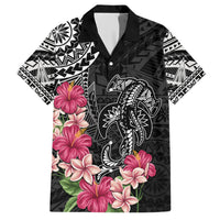 Black Polynesian Hammerhead Shark Tribal Pattern Hawaiian Shirt
