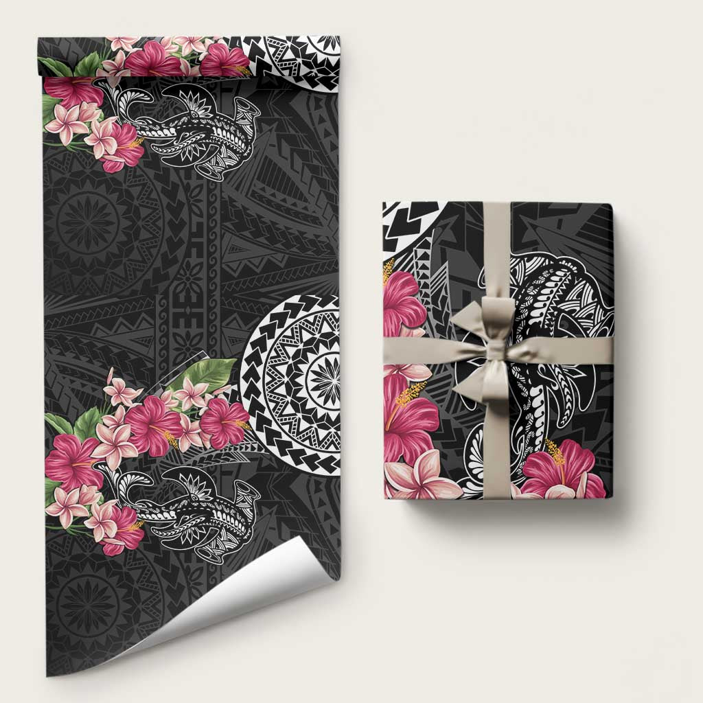 Black Polynesian Hammerhead Shark Tribal Pattern Wrapping Paper - Polynesian Pride