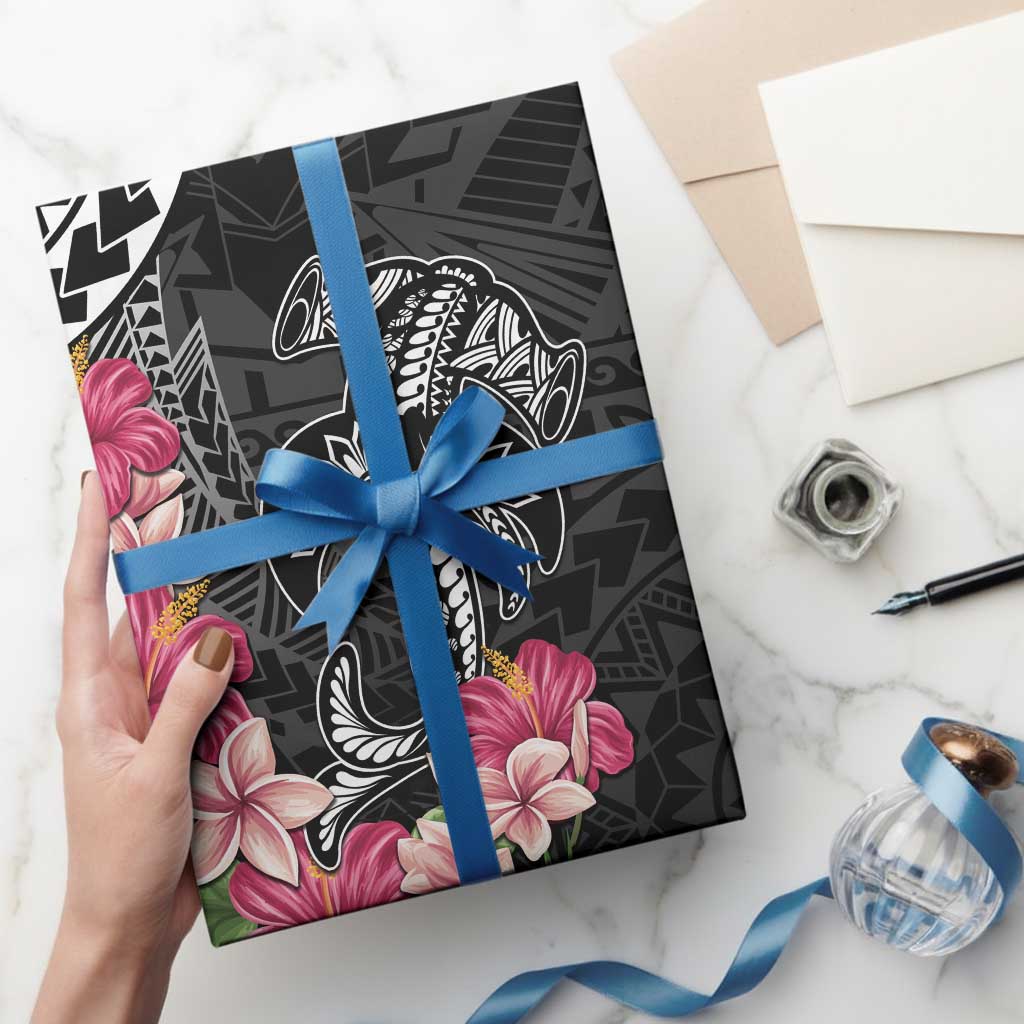 Black Polynesian Hammerhead Shark Tribal Pattern Wrapping Paper - Polynesian Pride