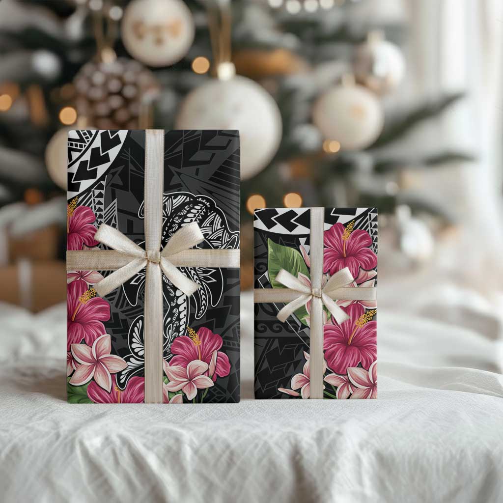 Black Polynesian Hammerhead Shark Tribal Pattern Wrapping Paper - Polynesian Pride