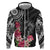 Black Polynesian Hammerhead Shark Tribal Pattern Zip Hoodie