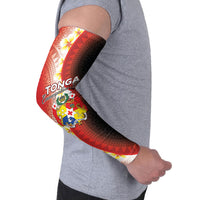 Personalised Tonga Emancipation Day Arm Sleeves Tongan Ngatu Pattern With Plumeria