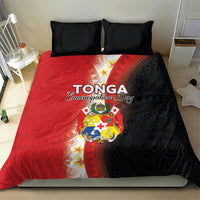 Tonga Emancipation Day Bedding Set Tongan Ngatu Pattern With Plumeria