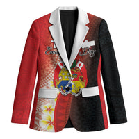 Personalised Tonga Emancipation Day Blazer Tongan Ngatu Pattern With Plumeria