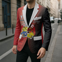 Personalised Tonga Emancipation Day Blazer Tongan Ngatu Pattern With Plumeria