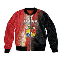 Personalised Tonga Emancipation Day Bomber Jacket Tongan Ngatu Pattern With Plumeria