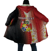 Personalised Tonga Emancipation Day Cloak Tongan Ngatu Pattern With Plumeria