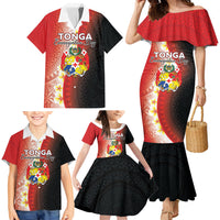 Personalised Tonga Emancipation Day Family Matching Mermaid Dress and Hawaiian Shirt Tongan Ngatu Pattern With Plumeria LT05 - Polynesian Pride