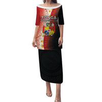 Personalised Tonga Emancipation Day Family Matching Puletasi and Hawaiian Shirt Tongan Ngatu Pattern With Plumeria