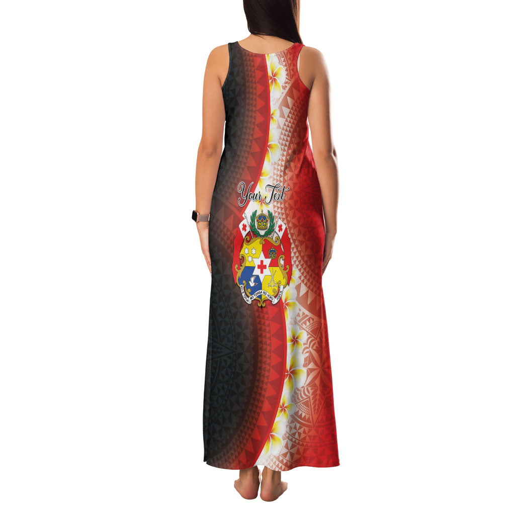 Personalised Tonga Emancipation Day Family Matching Tank Maxi Dress and Hawaiian Shirt Tongan Ngatu Pattern With Plumeria LT05 - Polynesian Pride