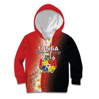 Personalised Tonga Emancipation Day Kid Hoodie Tongan Ngatu Pattern With Plumeria