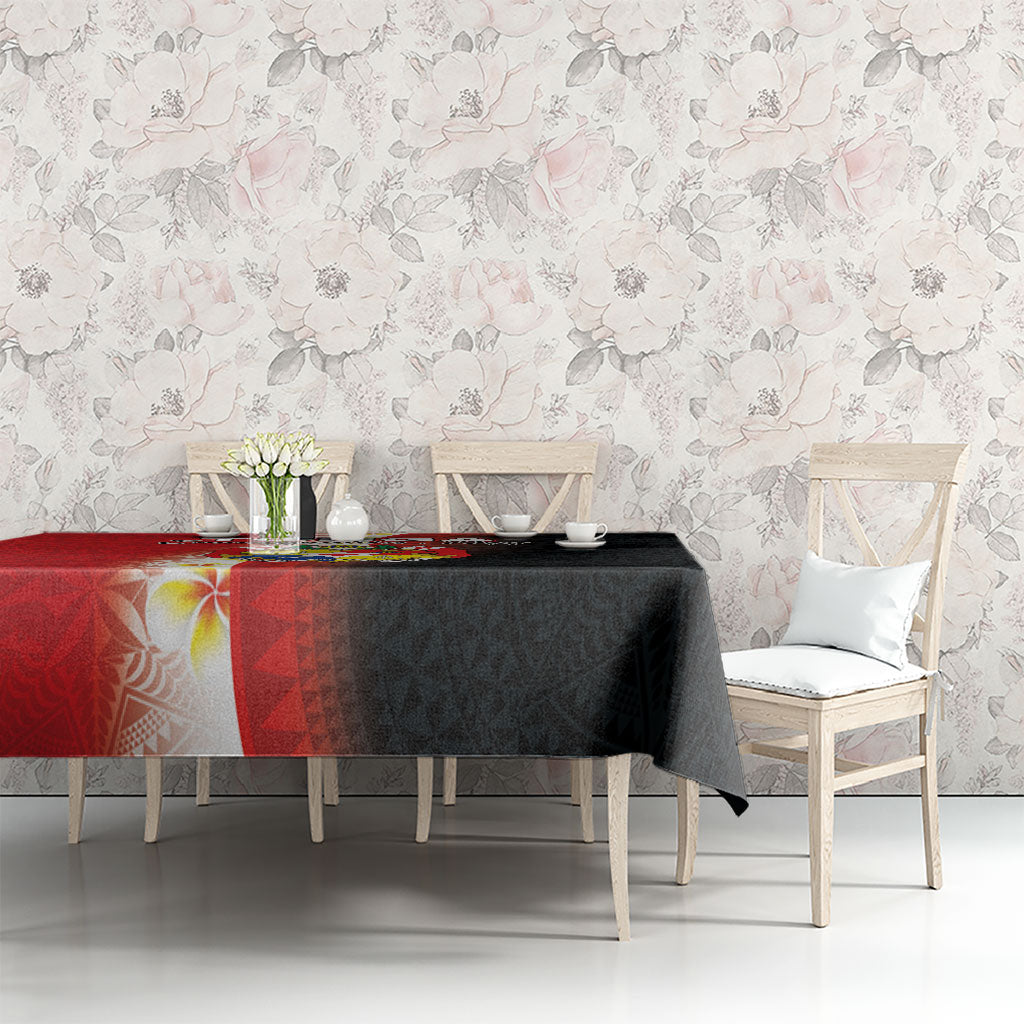 Tonga Emancipation Day Tablecloth Tongan Ngatu Pattern With Plumeria