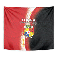 Tonga Emancipation Day Tapestry Tongan Ngatu Pattern With Plumeria