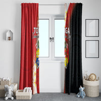 Tonga Emancipation Day Window Curtain Tongan Ngatu Pattern With Plumeria