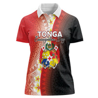Personalised Tonga Emancipation Day Women Polo Shirt Tongan Ngatu Pattern With Plumeria