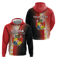 Personalised Tonga Emancipation Day Zip Hoodie Tongan Ngatu Pattern With Plumeria
