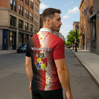 Personalised Tonga Emancipation Day Zipper Polo Shirt Tongan Ngatu Pattern With Plumeria