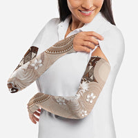 Tonga Ngatu Motifs Arm Sleeves With Coat Of Arms Beige