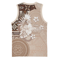 Tonga Ngatu Motifs Basketball Jersey With Coat Of Arms Beige