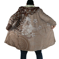 Tonga Ngatu Motifs Cloak With Coat Of Arms Beige
