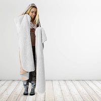 Tonga Ngatu Motifs Hooded Blanket With Coat Of Arms Beige