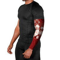 Tonga Ngatu Motifs Arm Sleeves With Coat Of Arms Red