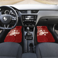 Tonga Ngatu Motifs Car Mats With Coat Of Arms Red