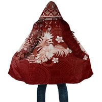 Tonga Ngatu Motifs Cloak With Coat Of Arms Red
