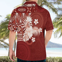 Tonga Ngatu Motifs Hawaiian Shirt With Coat Of Arms Red
