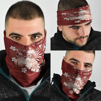 Tonga Ngatu Motifs Neck Gaiter With Coat Of Arms Red