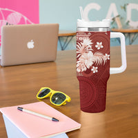 Tonga Ngatu Motifs Tumbler With Handle With Coat Of Arms Red