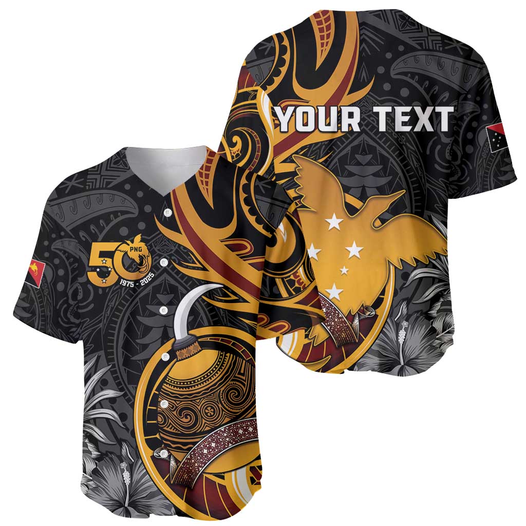 Personalised Papua New Guinea Baseball Jersey Happy 50th Independence Anniversary - Polynesian Pride