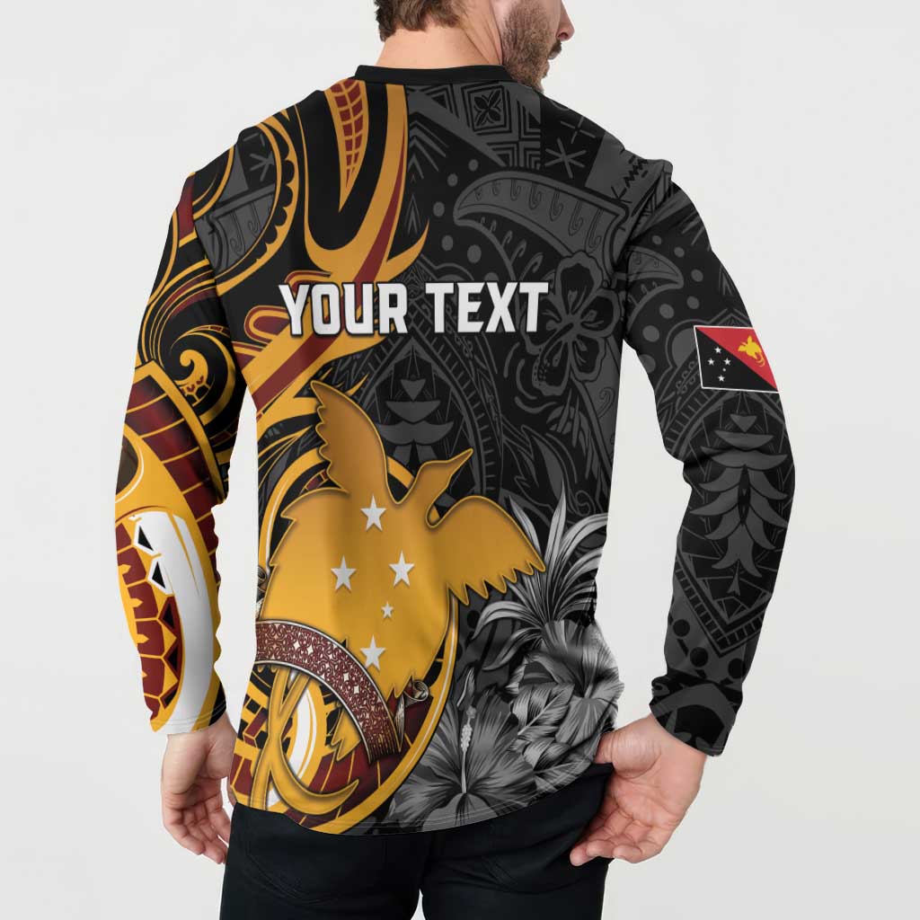 Personalised Papua New Guinea Button Sweatshirt Happy 50th Independence Anniversary - Polynesian Pride