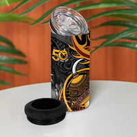 Personalised Papua New Guinea 4 in 1 Can Cooler Tumbler Happy 50th Independence Anniversary - Polynesian Pride