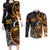 Personalised Papua New Guinea Couples Matching Long Sleeve Bodycon Dress and Long Sleeve Button Shirt Happy 50th Independence Anniversary - Polynesian Pride