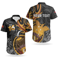 Personalised Papua New Guinea Couples Matching Off Shoulder Short Dress and Hawaiian Shirt Happy Independence Day LT05 - Polynesian Pride