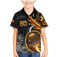 Personalised Papua New Guinea Family Matching Mermaid Dress and Hawaiian Shirt Happy 50th Independence Anniversary - Polynesian Pride